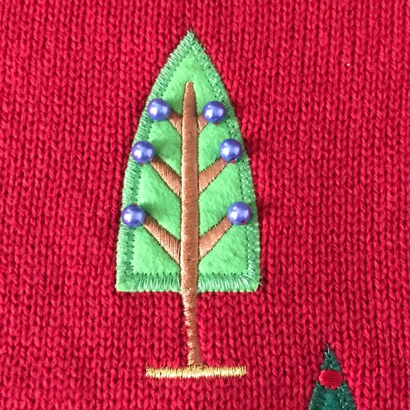 WHITE STAG Christmas Sweater Plus Size 2X 18W 20W Snowflake Reindeer Holiday Red - Picture 5 of 16